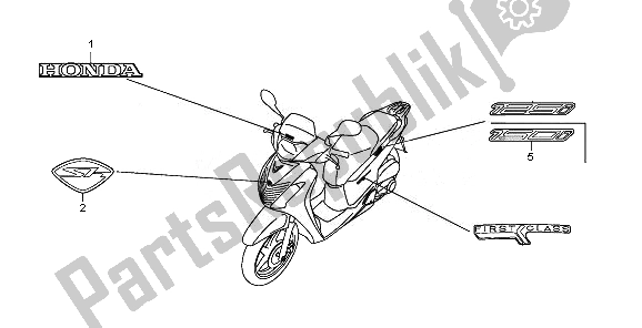 Todas as partes de Marca do Honda SH 150 2011