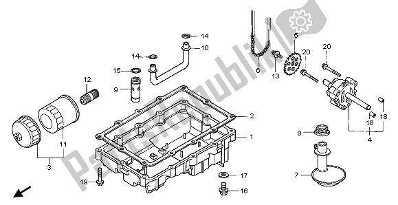 Todas as partes de Bomba De óleo E Cárter De óleo do Honda CB 500 1996