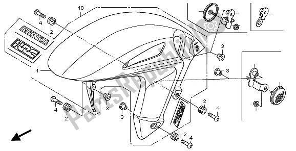 All parts for the Front Fender of the Honda CBR 1000 RR 2011