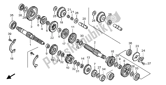 All parts for the Transmission of the Honda TRX 300 EX Sporttrax 2001