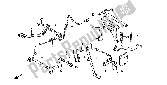 Todas las partes para Pedal Y Soporte de Honda GL 1500 1988