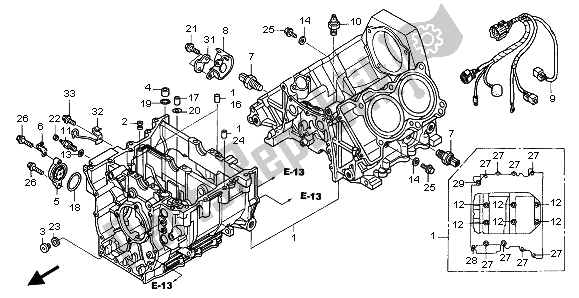 All parts for the Crankcase of the Honda ST 1300 2002