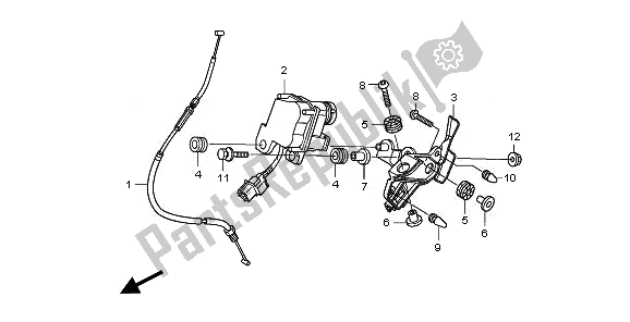 All parts for the Servo Motor of the Honda VFR 1200F 2011