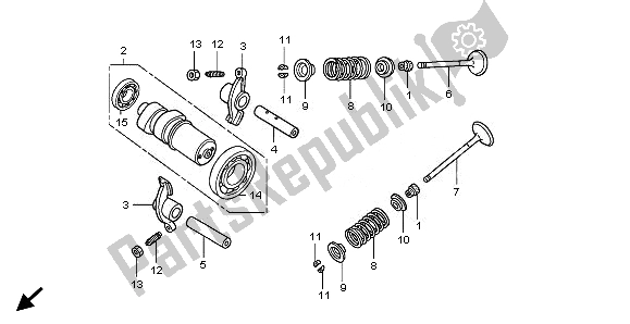 Tutte le parti per il Albero A Camme E Valvola del Honda FES 150 2008
