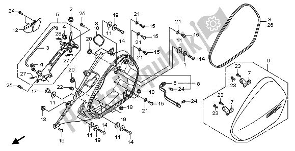 All parts for the L. Saddlebag of the Honda NT 700V 2008