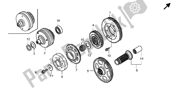 Tutte le parti per il Ingranaggio Primario del Honda GL 1800A 2005