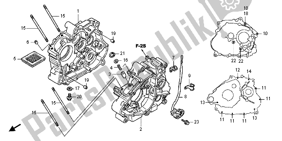 Alle onderdelen voor de Carter van de Honda CBR 125 RT 2012