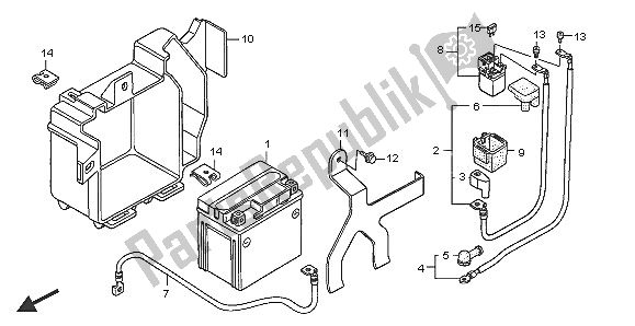 Toutes les pièces pour le Batterie du Honda XL 125V 2005