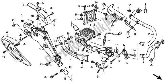 Alle onderdelen voor de Uitlaatdemper van de Honda XL 700 VA Transalp 2011