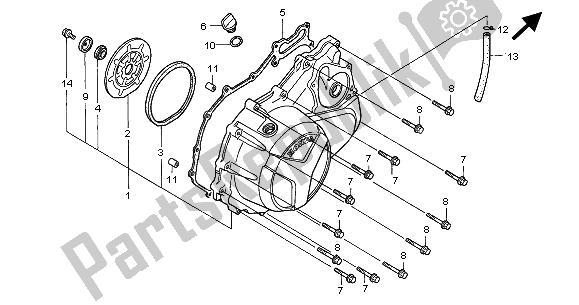 All parts for the Right Crankcase Cover of the Honda XL 1000V 2000