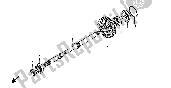 All parts for the Final Shaft of the Honda TRX 500 FA Fourtrax Foreman Rubicon 2008