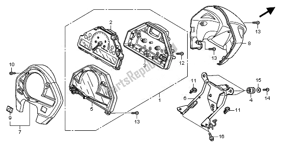 All parts for the Meter (kmh) of the Honda CB 600F Hornet 2008