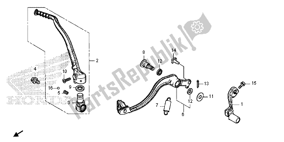 Tutte le parti per il Pedale E Kick Starter del Honda CRF 450R 2013