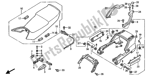 All parts for the Seat of the Honda ST 1100A 1994