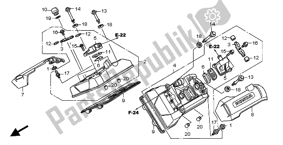 Todas las partes para Cubierta De Tapa De Cilindro de Honda ST 1300A 2003