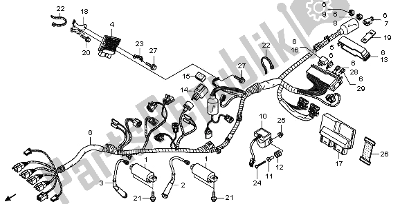 Todas las partes para Mazo De Cables Y Bobina De Encendido de Honda VTR 250 2009