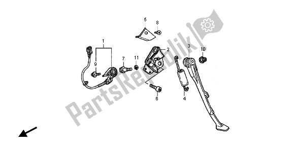 All parts for the Stand of the Honda VFR 800X 2011