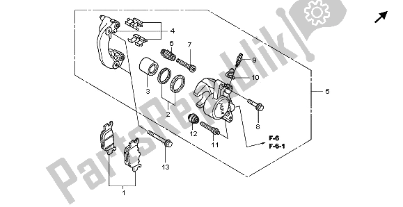 All parts for the Rear Brake Caliper of the Honda NSS 250S 2009