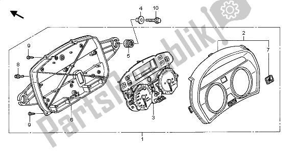 Tutte le parti per il Metro (kmh) del Honda XL 1000V 2006