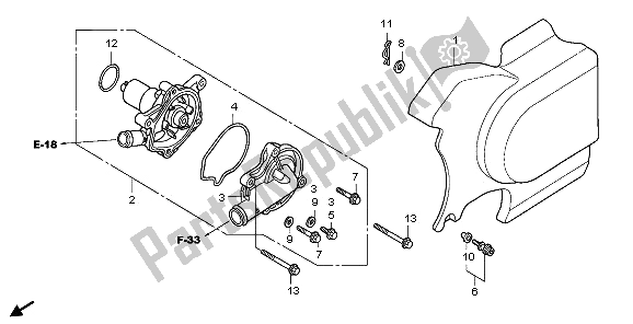 All parts for the Water Pump of the Honda VT 750C 2009