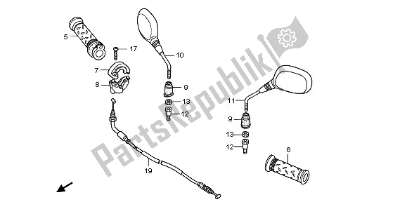 Toutes les pièces pour le Câble Et Miroir du Honda ANF 125 2011