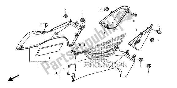 All parts for the Side Panel of the Honda NC 700D 2013