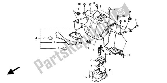 Tutte le parti per il Copertura Centrale del Honda NC 700X 2012