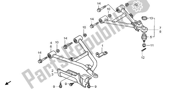 Todas las partes para Brazo Delantero de Honda TRX 350 FE Rancher 4X4 ES 2001