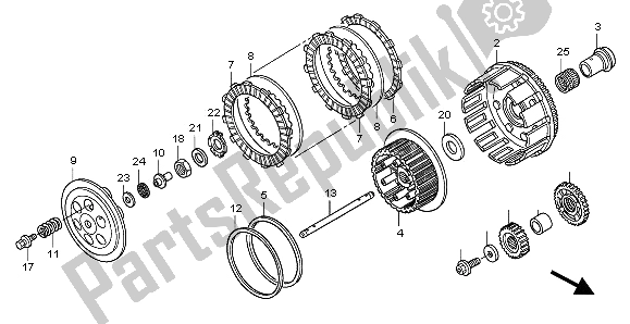 All parts for the Clutch of the Honda TRX 450 ER Sportrax 2009