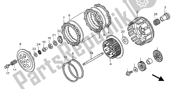 All parts for the Clutch of the Honda TRX 450 ER Sportrax 2009