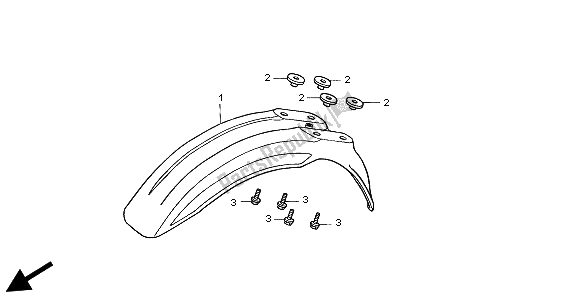 All parts for the Front Fender of the Honda CR 80 RB LW 2002