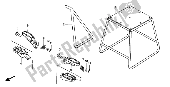 Todas as partes de Levantar E Pisar do Honda CR 125R 1991