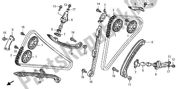 Wszystkie części do ? A? Cuch Krzywkowy I Napinacz Honda VFR 800X 2012