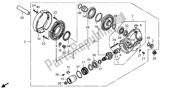 All parts for the Final Driven Gear of the Honda VT 750 CA 2008