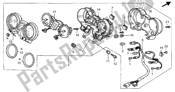 Toutes les pièces pour le Mètre (kmh) du Honda CB 900F Hornet 2003