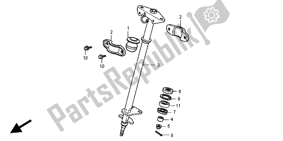 Alle onderdelen voor de Stuuras van de Honda TRX 90 2012