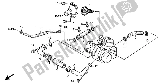 All parts for the Water Hose of the Honda XL 125V 2011
