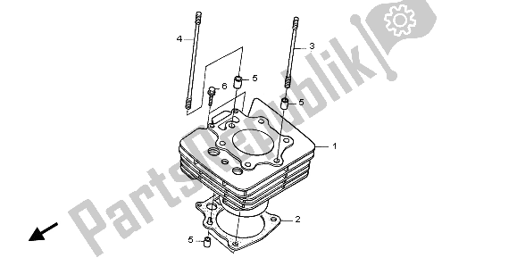 All parts for the Cylinder of the Honda TRX 450 FE Fourtrax Foreman ES 2002