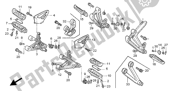 Todas as partes de Passo do Honda CBR 600 FS 2002