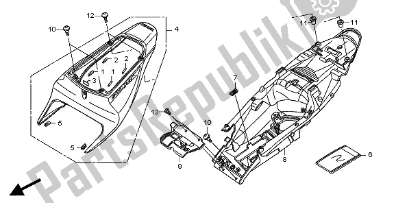 All parts for the Rear Cowl of the Honda CBR 600 RA 2011