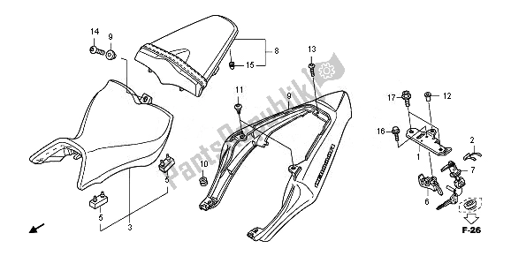 All parts for the Seat & Seat Cowl of the Honda CB 1000 RA 2010