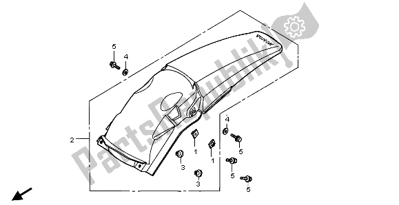 All parts for the Rear Fender of the Honda CR 125R 2007