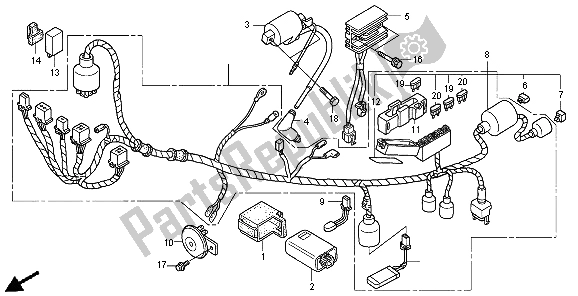 Alle onderdelen voor de Kabelboom van de Honda XR 125L 2004
