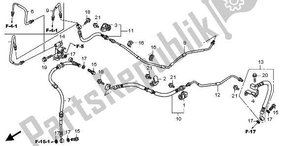 All parts for the Rear Brake Pipe of the Honda FJS 400A 2009