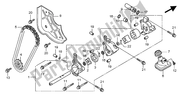 All parts for the Oil Pump of the Honda GL 1800A 2002