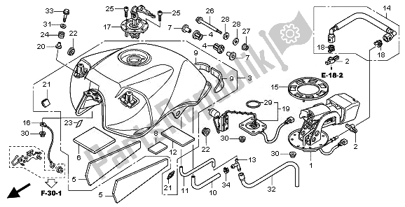 All parts for the Fuel Tank of the Honda CBF 600S 2008