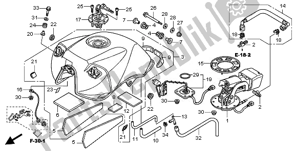 All parts for the Fuel Tank of the Honda CBF 600S 2008