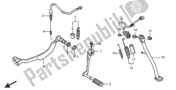 All parts for the Pedal & Stand of the Honda XL 650V Transalp 2005