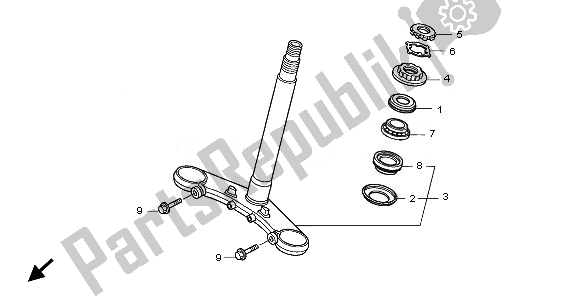 All parts for the Steering Stem of the Honda NT 700V 2010