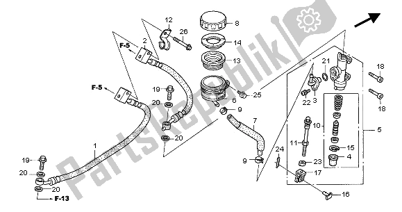 Tutte le parti per il Pompa Freno Posteriore del Honda CBF 500A 2006